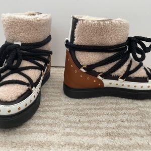 Inuikii Curly Rock shearling sneaker boots size 37 (runs small)
